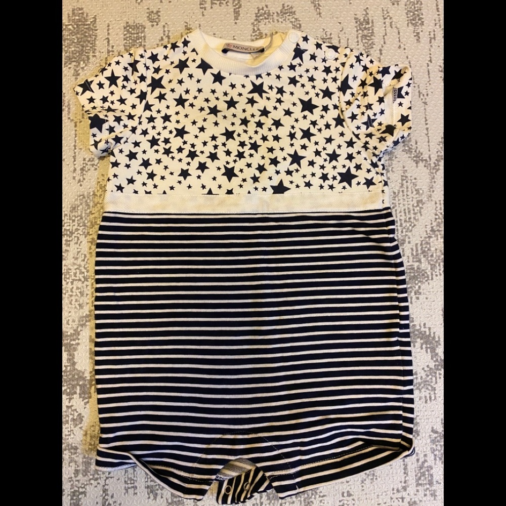 Authentic Moncler Baby 9-12M Cotton Playsuit (F)